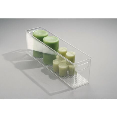 iDesign Organizer cucina, Porta oggetti cucina piccolo e profondo, Pratica  scatola plastica aperta con manici, trasparente