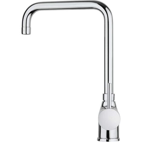 Rubinetto Cucina Paini Monocomando - Design Barocco, Cromato, Bocca Alta Orientabile, Made Italy