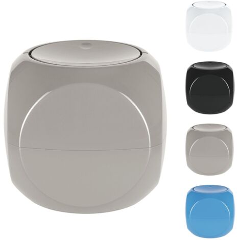 Spirella - Pattumiera cosmetica, Contenitore per rifiuti, Bagno, con Coperchio Basculante, per Spazzatura, da Tavolo, da 1 litro, Tortora (1/5)