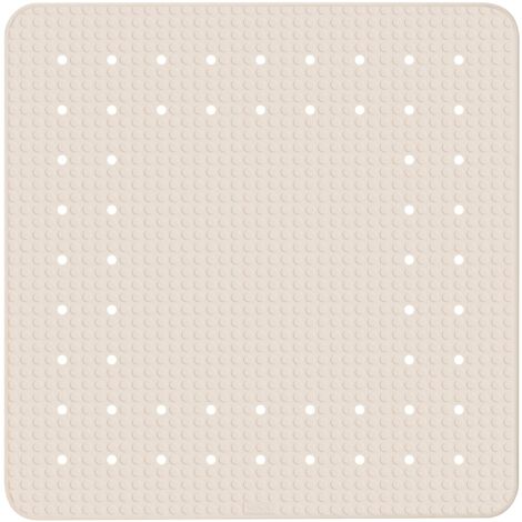 WENKO Tappeto da doccia Mirasol, tappeto da bagno antiscivolo, in gomma, 54x54 cm, beige (1/4)