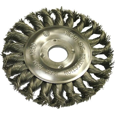 Faithfull WBCT125 - Spazzola circolare con setole metalliche, 125 x 12 x 22,2 mm, setole da 0,50 mm (1/2)