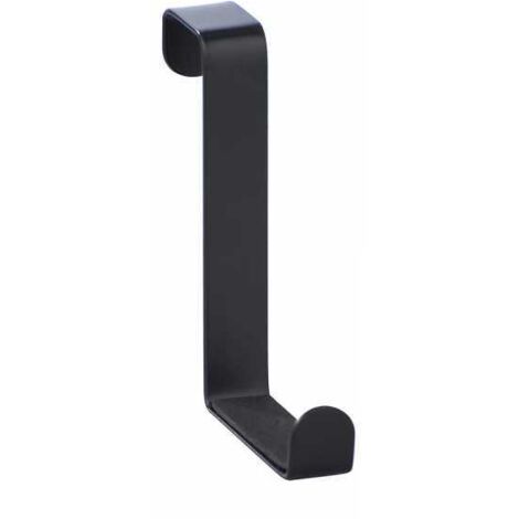 WENKO Gancio sopraporta nero opaco 4 pezzi - Attaccapanni sopraporta 4 ganci, Acciaio, 7.4 x 1.2 x 7.4 cm, Nero (1/5)
