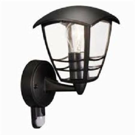 Philips LED Lampada da Parete Creek per Esterno, Lanterna Up con Sensore, Alluminio Nero