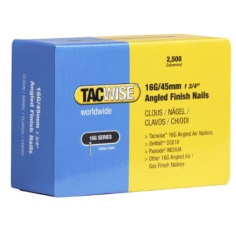 Tacwise 16G Chiodi Angolati a Stecca, Inclinati da 45 mm (1/4)