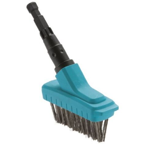 Gardena Spazzola giunti combisystem M: aiutante giardino rimozione muschio dai giunti pannello e dai bordi pareti, con bordo raschiante, setole in acciaio, corpo della spazzola in plastica (3605-20)
