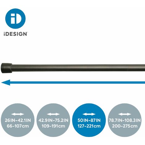 iDesign Asta doccia per tende, Asta telescopica doccia lunga e regolabile  in lunghezza, Asta tenda doccia