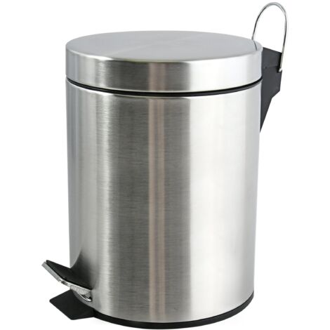 Pattumiera Con Pedale MSV 5 Litri - Acciaio Inossidabile, Design Moderno Per Bagno E Cucina - Foto 6