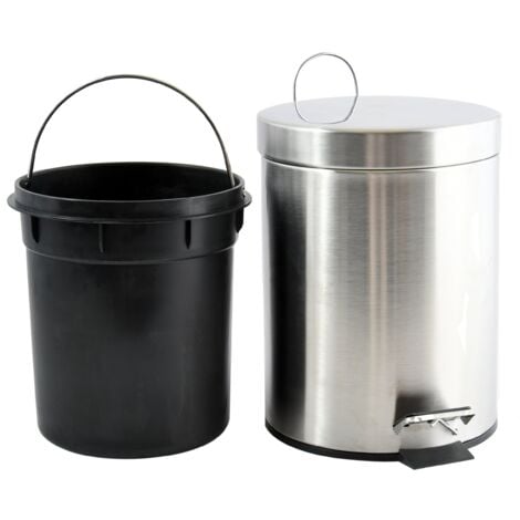 Pattumiera Con Pedale MSV 5 Litri - Acciaio Inossidabile, Design Moderno Per Bagno E Cucina - Foto 5