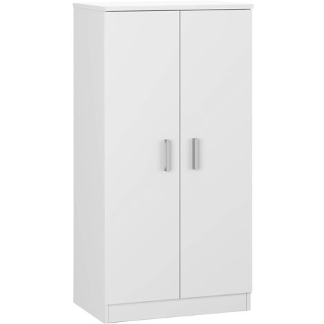 Habitdesign Scarpiera a Due Ante, Mobile ausiliario, Modello Base, Finitura Bianco Lucido, Misure: 55 cm (Larghezza) x 108 cm (Altezza) x 36 cm (profondità)