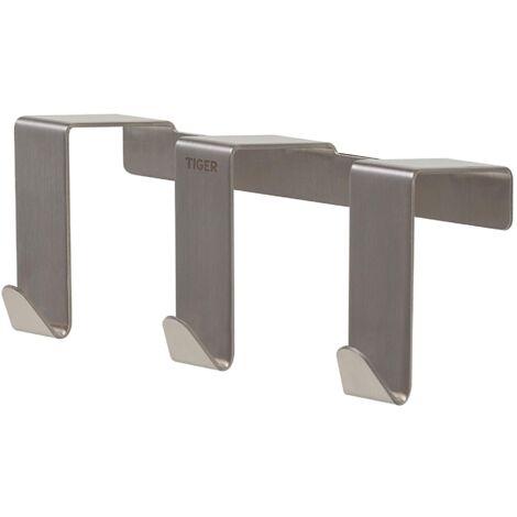 Tiger Tür-Hakenleiste Basic 40 mm Edelstahl gebürstet Gancho, Acciaio Inox Spazzolato (1/2)