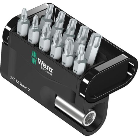 Wera 05057422001 Assortimento di Bit, Grigio, Set di 12 Pezzi