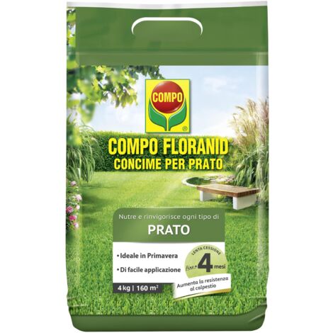 COMPO FLORANID, Concime per Prato, Concime Granulare, Per un Manto Erboso Sano e Rigoglioso, Nutrimento fino a 4 Mesi, 4 kg (1/4)