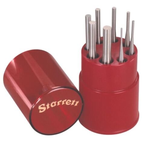 Starrett S565PC - Set 8 di punzoni paralleli in confezione rotonda, di cui 1x num. art. 565A/B/C/D/E/F/G/H, in custodia in plastica (1/4)