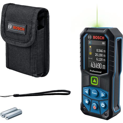 Bosch Professional Metro Laser Distanziometro Laser GLM 50-23 G laser verde, sensore di inclinazione, campo misura: fino a 50 m, robusto, IP65, ± 1,5 mm, 2 batterie AA, tracolla, sacchetto