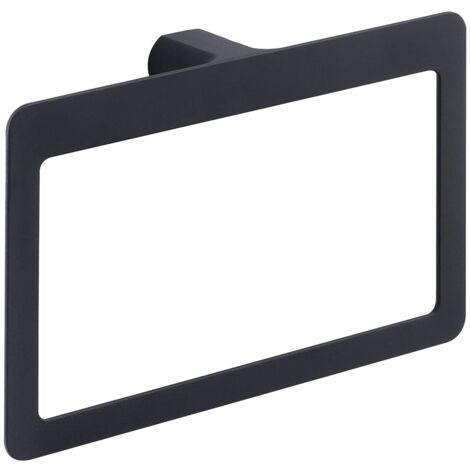 Gedy G-Kuala Lumpur, Asciugamani ad Anello, Colore Nero, Porta salviette Bagno Realizzato in Cromall, Ottone e Vetro, Garanzia 2 Anni, Misure 15 x 23 x 5 CM e Peso 0,49 kg, Design R&S, Unica (1/4)