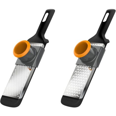 Fiskars Set di Grattugie Manuali, 2 Pezzi, Fori Grossi e Fini, Metallo/Plastica, Functional Form, 1014413 (1/4)