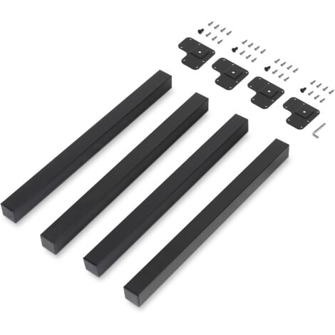 Emuca - Gambe per tavolo quadrate, 50x50, H710mm, Verniciato nero, Acciaio (1/5)