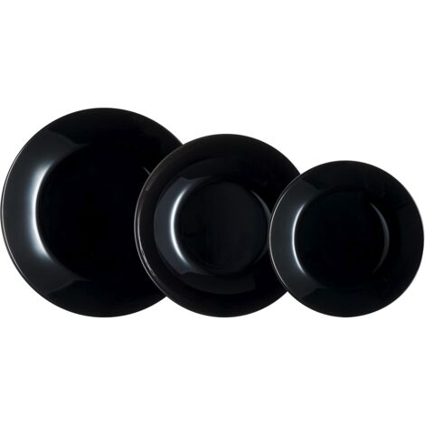 Luminarc Set di stoviglie in vetro nero Arcopal Zelie, 12 pezzi, 4 posti, nero (1/5)