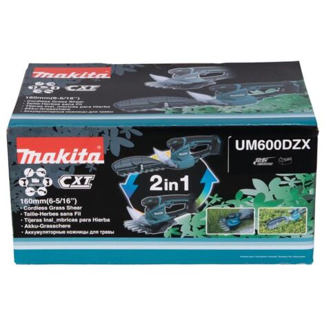 Makita UM600DZX Tagliasiepi Nero e Blu Batteria 12V