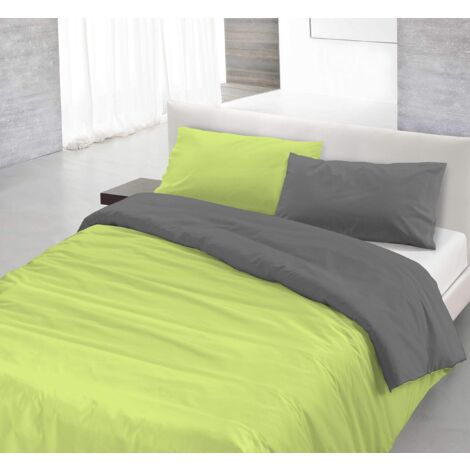 Italian Bed Linen ELEGANT Wintersteppdecke, Dunkelgrün/Apfelgrün, 260x260cm