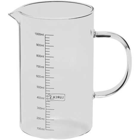 Lurch 70202 - Caraffa graduata in vetro borosilicato resistente al calore, 1 l (1/4)