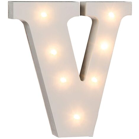 Out of the blue, lettera "V" in legno illuminata, con 7 LED (1/3)