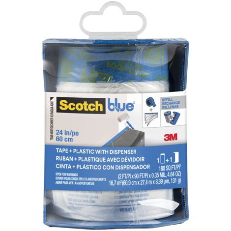 ScotchBlue PTD2093EL-24-S Dispenser di Film Prenastrato per Pittura, 60.9 cm x 27.4 m, 1 Rotolo/Confezione (1/4)