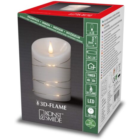 Mark Feldstein & Associates Set di 3 candele a LED senza fiamma, con stampa animalier, 16 pollici, zebra, tigre, leopardo