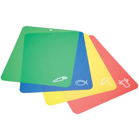 KitchenCraft Set di 4 Taglieri Flessibili in Polietilene Non Tossico, 38 cm x 30 cm - Multicolore (1/3)
