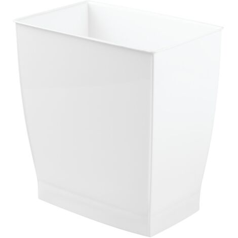 iDesign 64770EU Mono Cestino Rifiuti, Rettangolare, Plastica, Bianco, 28.5x17.75x30.5 cm (1/3)