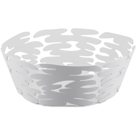 "BARKET" CESTO REDONDO ACERO Y RESINA BLANCO 21cm (1/4)