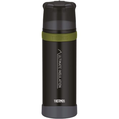 Thermos Mountain Beverage Bottle Bottiglia, Acciaio Inossidabile, Carbone Nero Opaco, 750 ml (1/4)