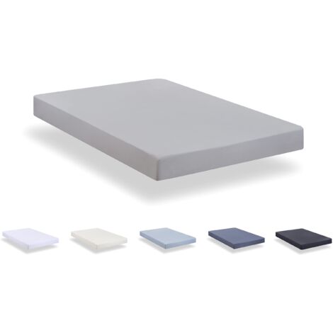 Todocama - Lenzuolo con angoli in microfibra spazzolata extra morbido. (Letto 140 x 190/200 cm, grigio chiaro)