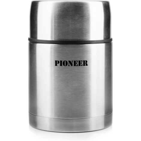 Pioneer Food Flask Thermos a Tenuta stagna da 700 ml per cibi Caldi e zuppe, Isolamento sottovuoto, a Doppia Parete, Rimane Caldo per 8, Freddo per 24 Ore, in Acciaio Inox, Inossidabile, 700ml / 0.7L (1/5)