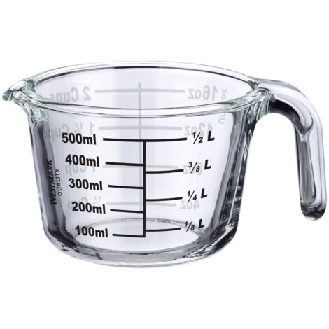 Westmark Misuratore, capacità di riempimento: 0,5 l, adatto per forno, microonde, congelatore, vetro borosilicato, trasparente/nero 30622260 (1/4)