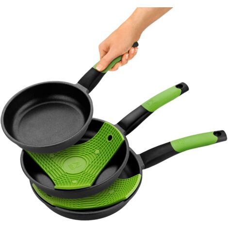 BRA Prior - Set di padelle in alluminio pressofuso antiaderente,nero. (1/4)
