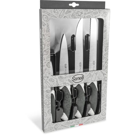 Sanelli Confezione coltelli da cucina Sakura 4 pz. Bianco/Nero (1/3)