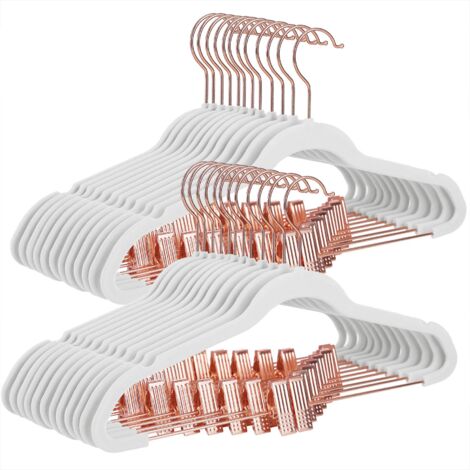 Cocomaya 20 Grucce Per Pantaloni In Metallo Oro Rosa - 33 Cm, Ganci Girevoli 360°, Clip Regolabili Antiscivolo