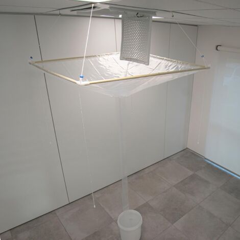 ERRECOM Ceily, sacco di raccolta di ricambio in polietilene per la pulizia di climatizzatori a cassetta e climatizzatori a soffitto - dimensione 125 x 125 cm, lunghezza tubo di scolo 250 cm