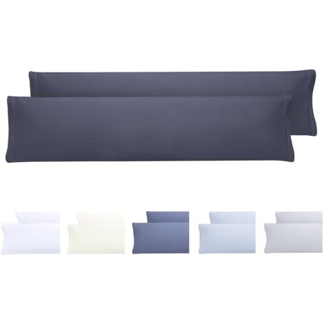 Todocama – Set di 2 federe per cuscino, in microfibra extra morbida, ipoallergenica, set da 2 – 135 x 40 cm grigio scuro