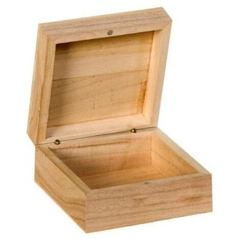 Scatola Portagioie Quadrata In Legno Di Paulownia 10x10x6 Cm – Design Vintage Con Chiusura In Metallo, Ecologica, 3 Colori Disponibili