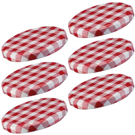 Westmark 6 Tappi a vite per barattoli di vetro, Rotondo, ø 82 mm, Latta, Rosso/Bianco, Karriert, 40952270 (1/5)