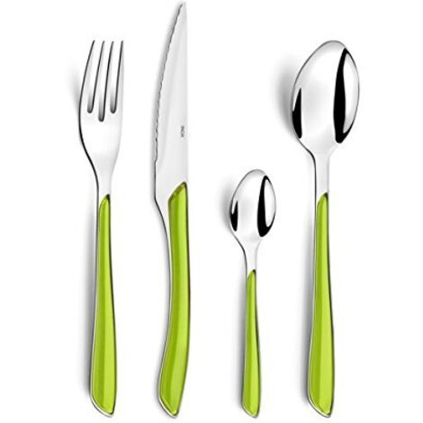 Amefa - Servizio di posate multiuso, Serie: Eclat, in cofanetto, Acciaio Inox ABS SAN, verde anice, Ménagère 16 couverts pour 4 personnes