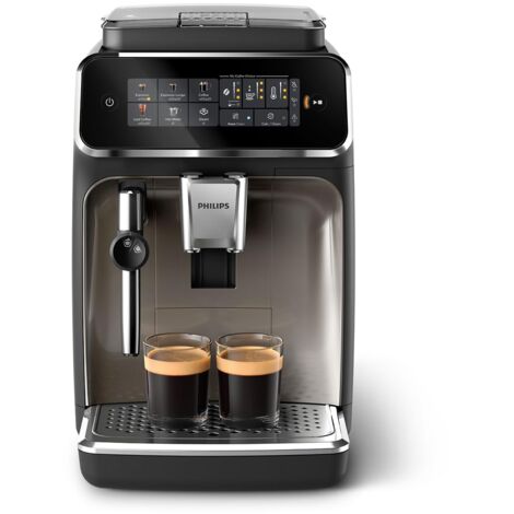 Philips Serie 3300 Macchina da caffè automatica - 5 tipi di bevande, Display touch screen a colori, Sistema LatteGo, SilentBrew, Macinacaffè in ceramica al 100%