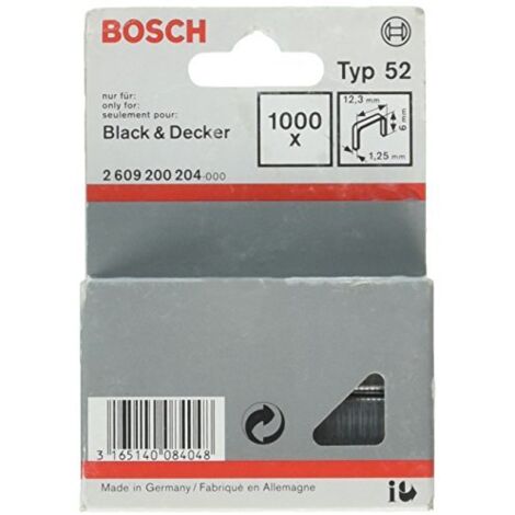 BOSCH 2609200204 - Grapa tipo 52: 12,3x 1,25x6mm: 1.000 uds