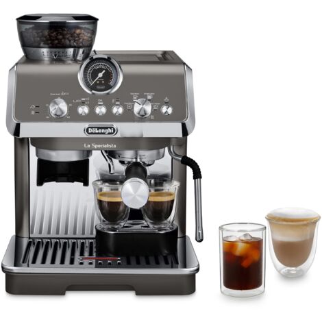De'Longhi La Specialista Arte Evo EC9255.T Macchina per Caffè in Chicchi Manuale con Funzione Cold Brew, Montalatte Manuale My Latte Art, Incluso Kit da Barista, Controllo Temperatura, 1450W, Titanio