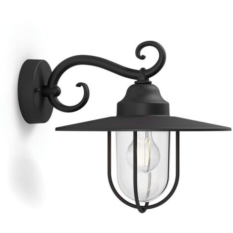 Philips Lighting 1627030PN Pasture Lampada da Parete Plafoniera Illuminazione Giardino Ambienti Esterni Design Vintage Black Edition E27, 60 W, Nickel, 30 x 36 x 30 cm