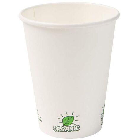 GREENBOX Tazza di carta riciclabile caffè bianco con icona EcoUp© e rivestimento PLA I 50 Coffee To go Bicchieri monouso biodegradabili 300 ml 12 oz I tazza da caffè monouso (1/5)