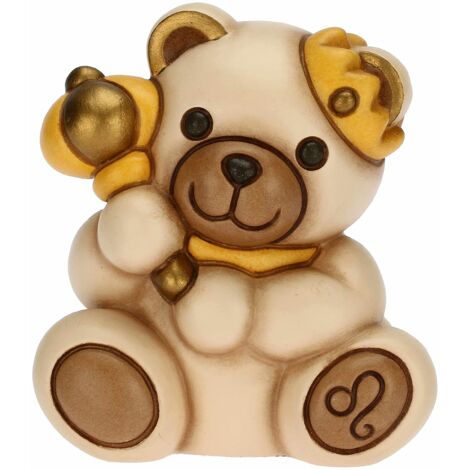 THUN - Soprammobile Teddy Stars, Segno Zodiacale Leone - Icone, Teddy Stars - Ceramica - 6,5x5,5x7,1 cm h