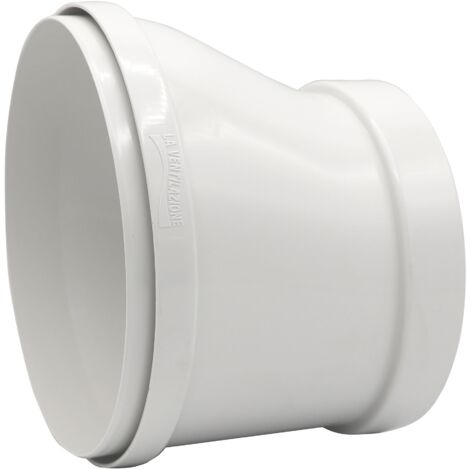 La Ventilazione CRCE1510B Riduzione eccentrica per tubi tondi da ø 150 a ø 100 mm, bianca